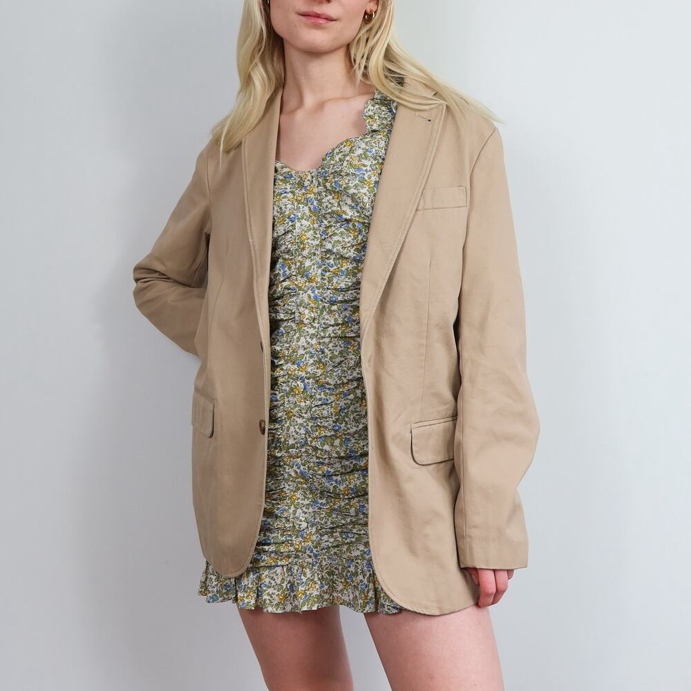 JCrew Beige Cotton Blazer Small Classic